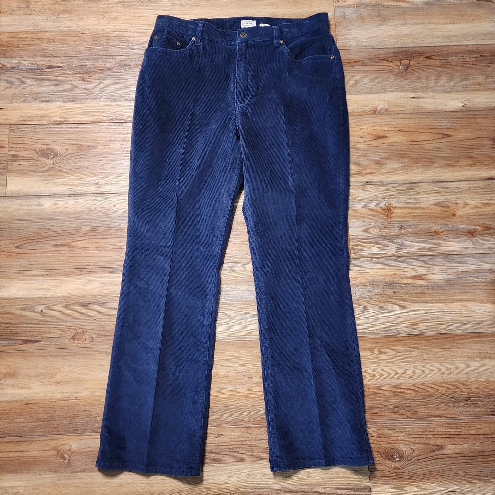 L.L. Bean Blue Straight Leg Corduroy Pants